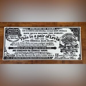 1977 Vintage LEVI’S Banner Poster “THIS IS A PAIR OF LEVI’S” Black & White